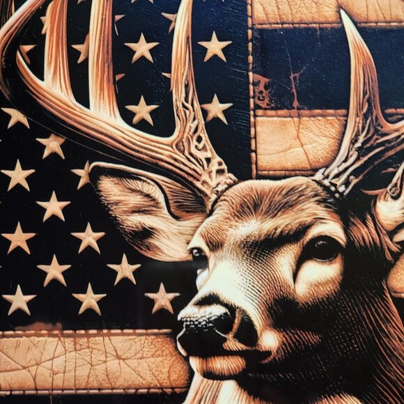 Deer Flag Brown Tin Sign Door Home Metal Wall Decor - Picture 6 of 7